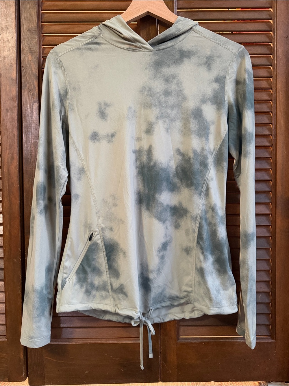 Mountain Hardwear Women's Hooded Long-Sleeve Tie-Dye Top - Sage & Gray